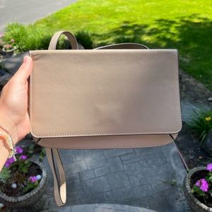 Banana Republic Convertible Cross Body Magnetic Purse/ Mushroom